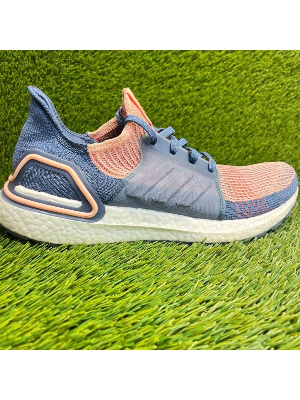 Adidas UltraBoost 19 Womens Size 10.5 Pink Blue Athletic Running Shoes Sneakers